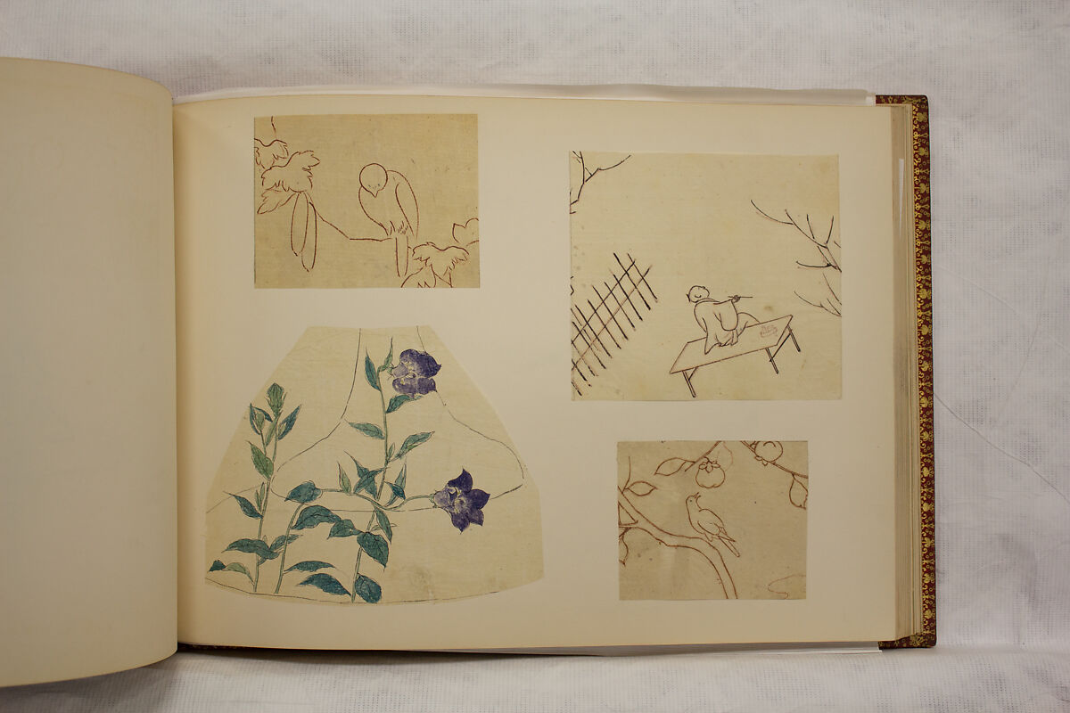 Album of Sketches and Drawings, Unidentified artist, Album; ink and color on paper, Japan