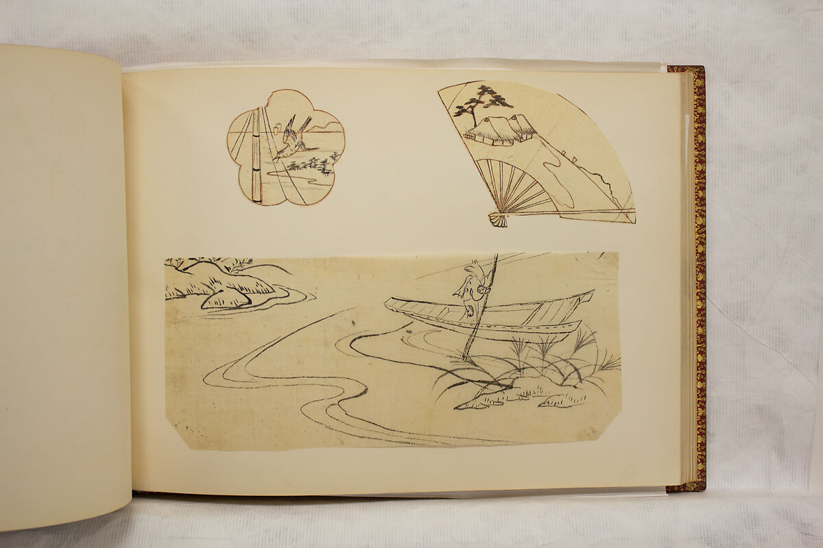 Album of Sketches and Drawings, Unidentified artist, Album; ink and color on paper, Japan