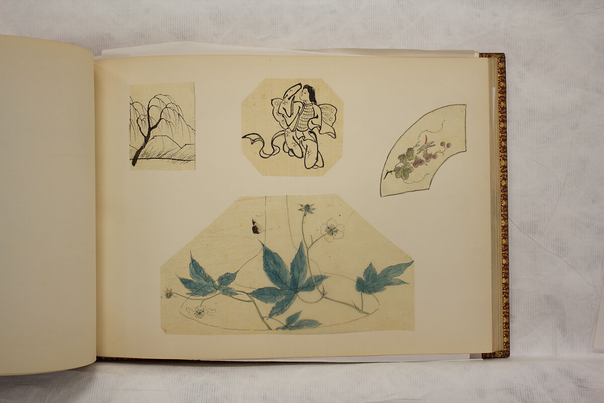Album of Sketches and Drawings, Unidentified artist, Album; ink and color on paper, Japan