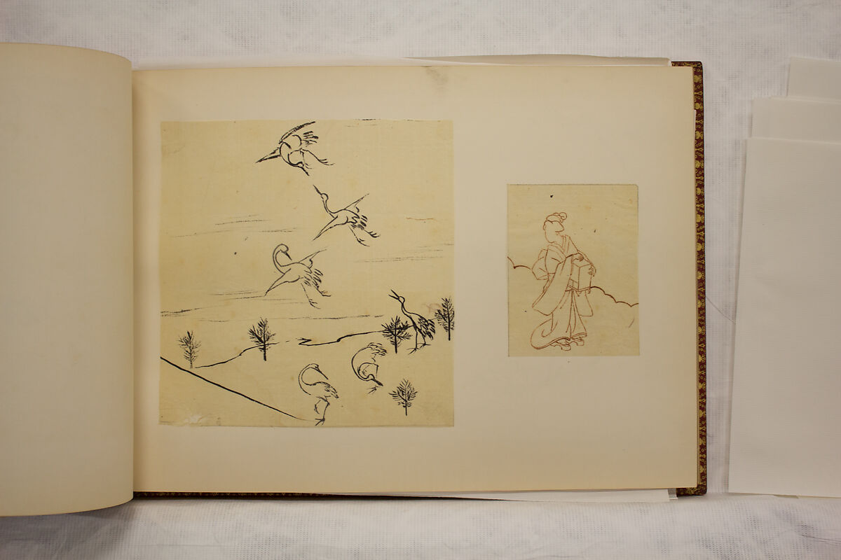 Album of Sketches and Drawings, Unidentified artist, Album; ink and color on paper, Japan