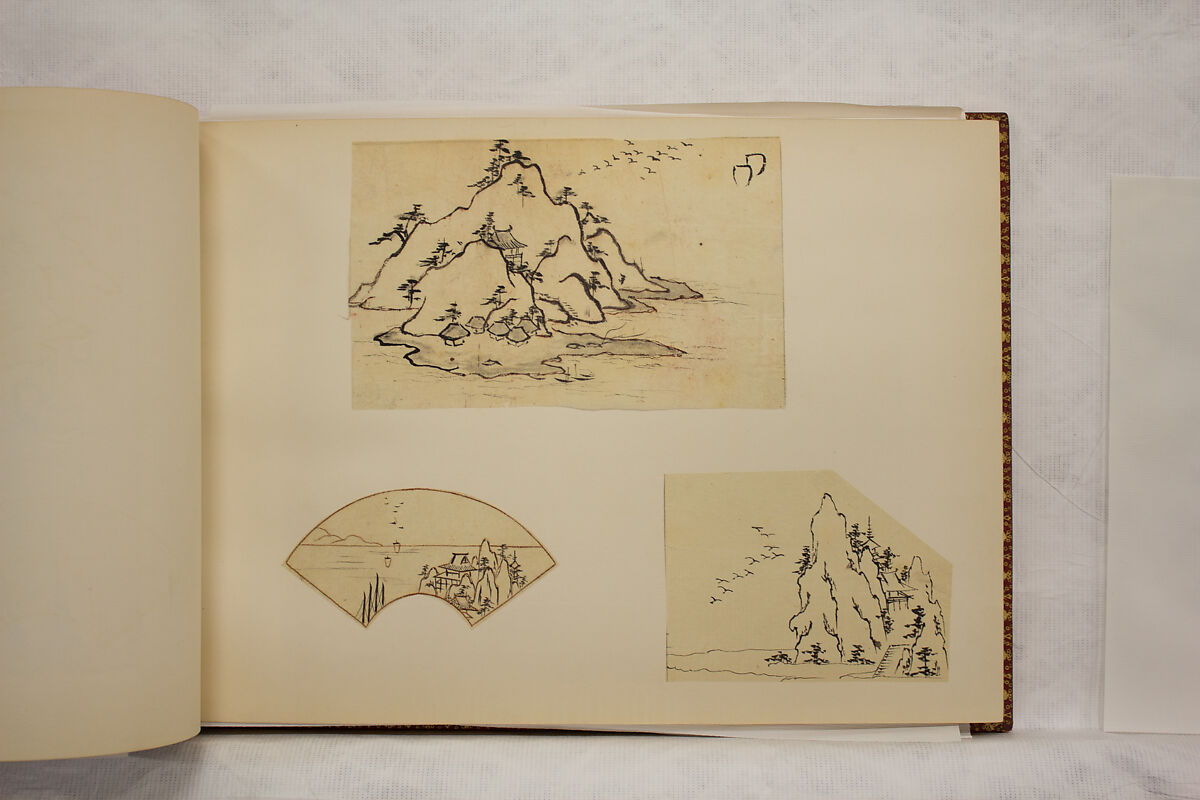 Album of Sketches and Drawings, Unidentified artist, Album; ink and color on paper, Japan