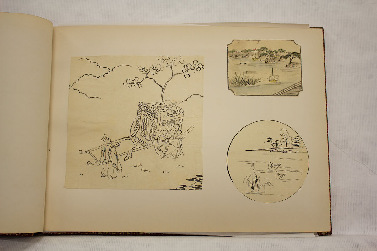 Album of Sketches and Drawings, Unidentified artist, Album; ink and color on paper, Japan