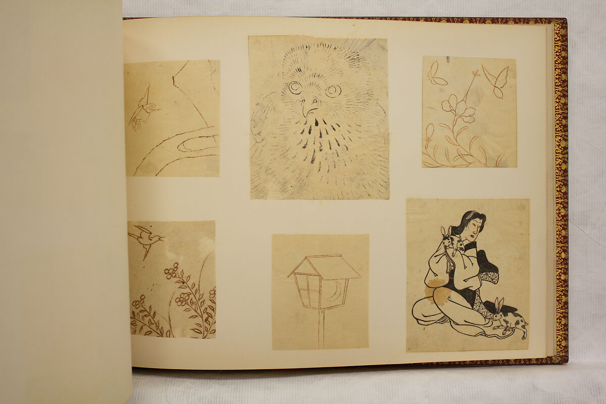 Album of Sketches and Drawings, Unidentified artist, Album; ink and color on paper, Japan