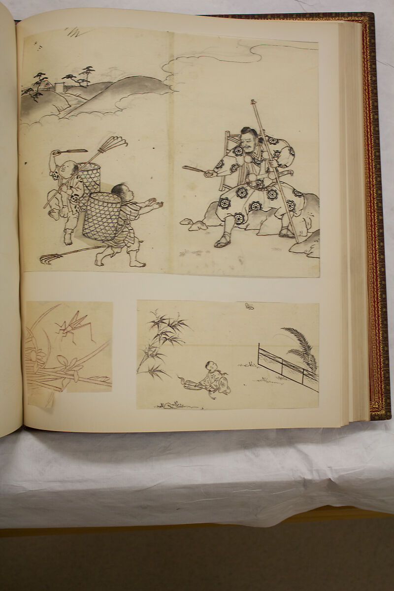 Album of Sketches and Drawings, Unidentified artist, Album; ink and color on paper, Japan