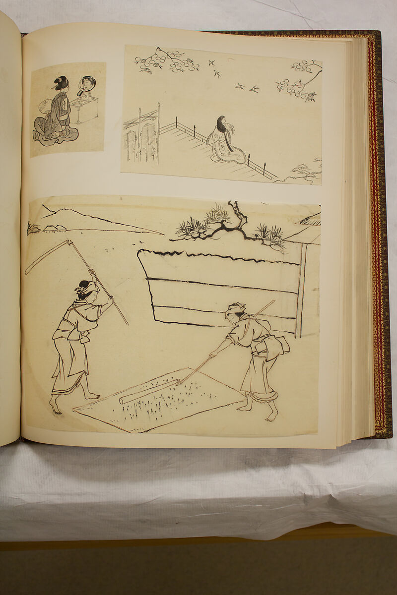 Album of Sketches and Drawings, Unidentified artist, Album; ink and color on paper, Japan