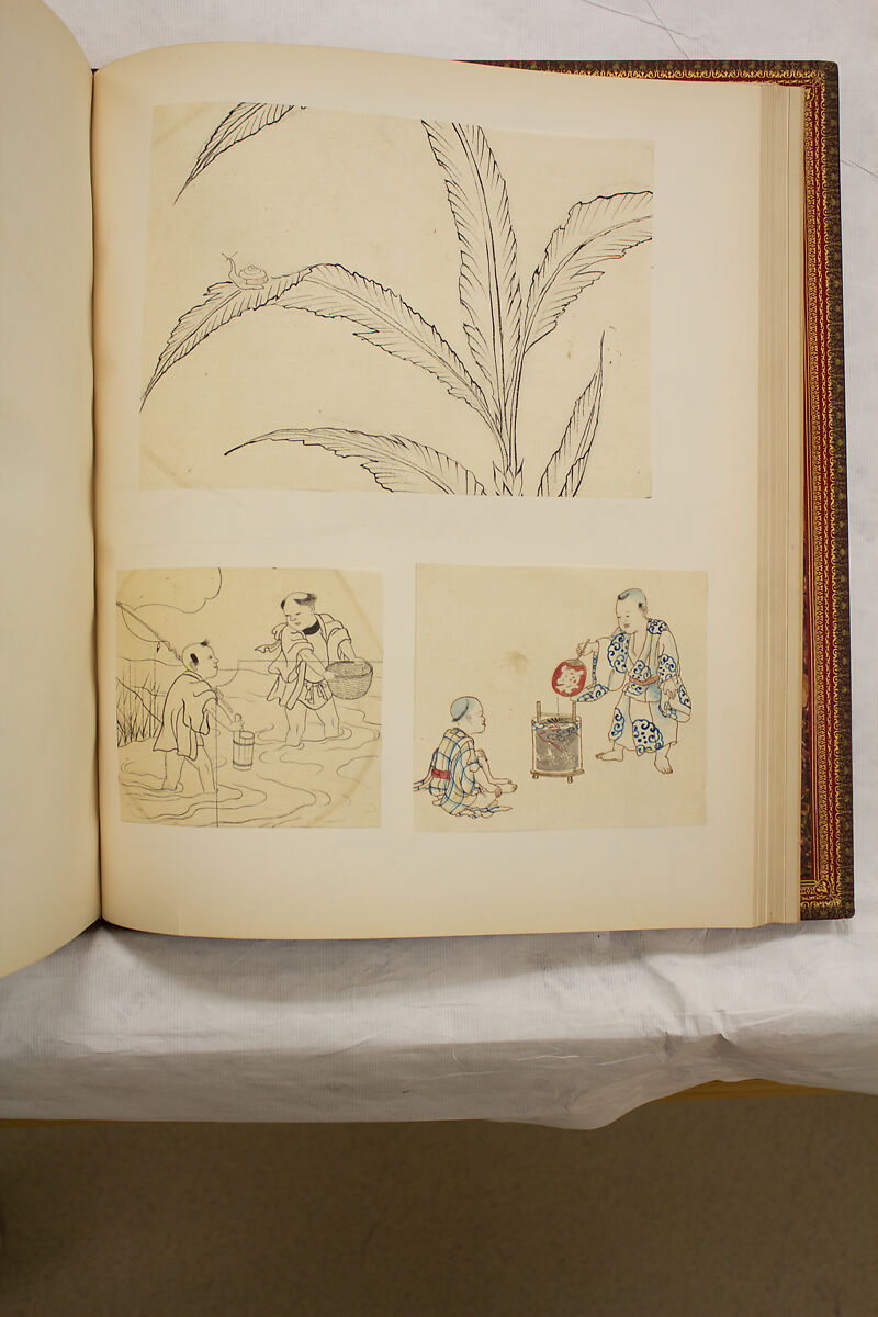 Album of Sketches and Drawings, Unidentified artist, Album; ink and color on paper, Japan