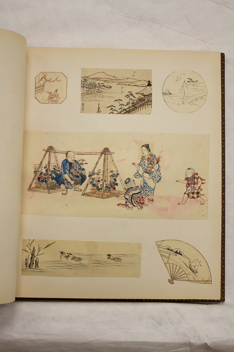 Album of Sketches and Drawings, Unidentified artist, Album; ink and color on paper, Japan