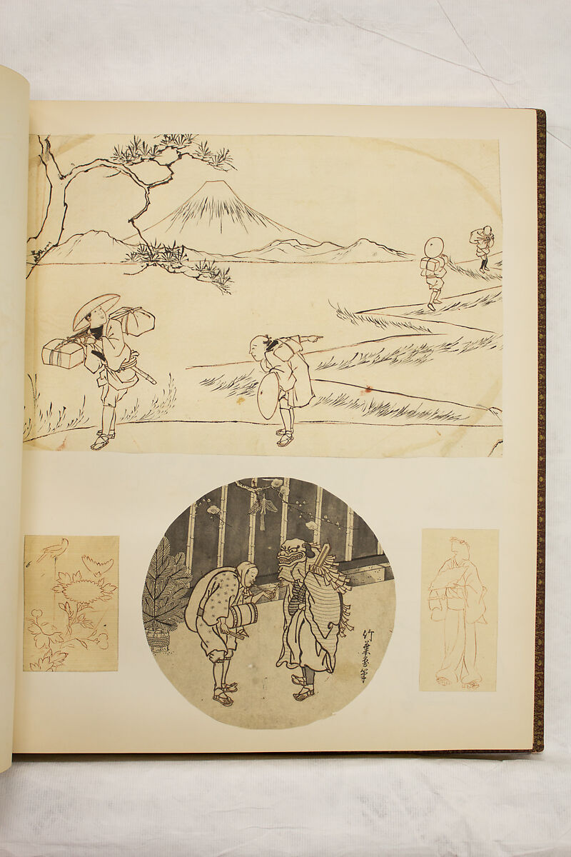 Album of Sketches and Drawings, Unidentified artist, Album; ink and color on paper, Japan