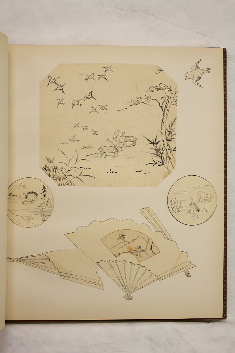Album of Sketches and Drawings, Unidentified artist, Album; ink and color on paper, Japan