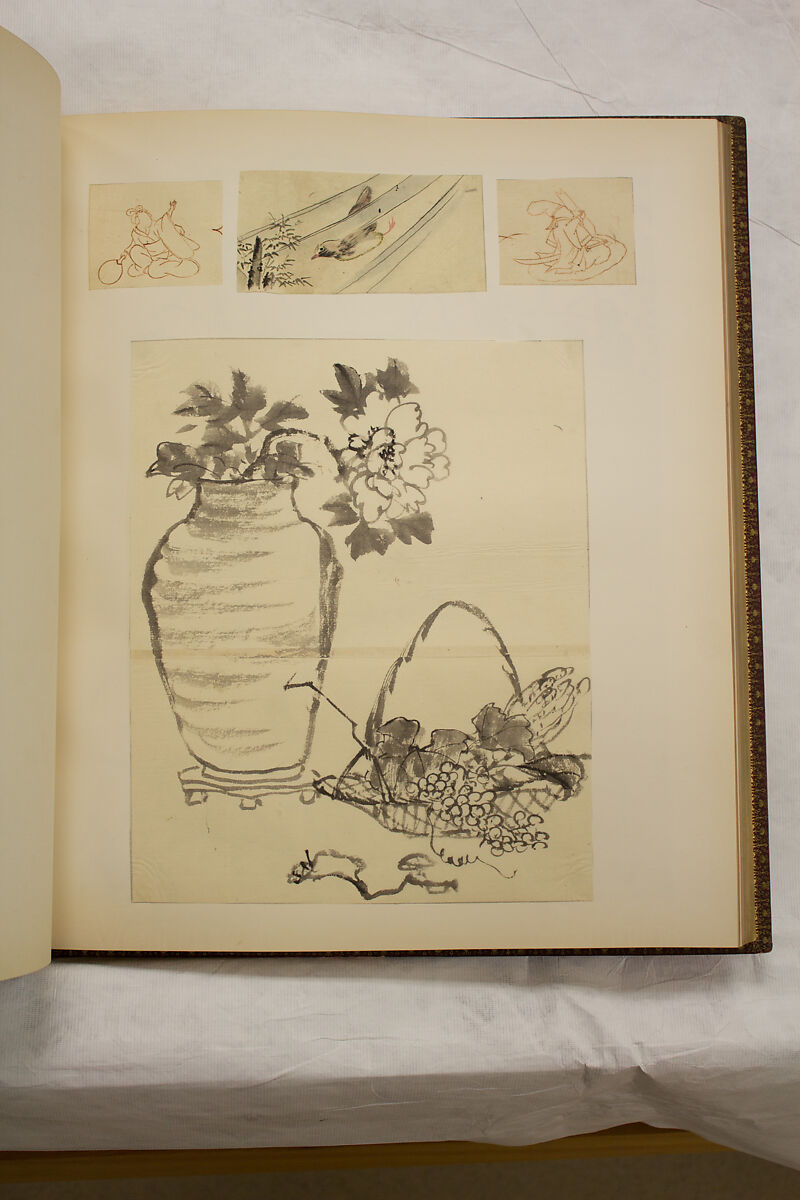 Album of Sketches and Drawings, Unidentified artist, Album; ink and color on paper, Japan
