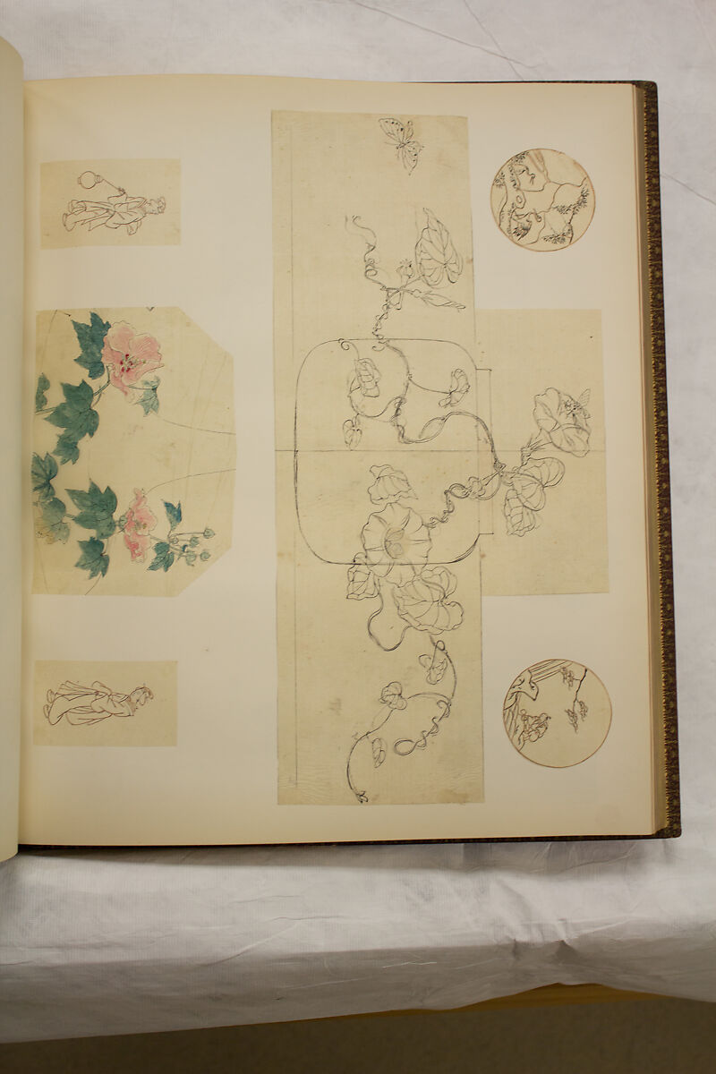 Album of Sketches and Drawings, Unidentified artist, Album; ink and color on paper, Japan