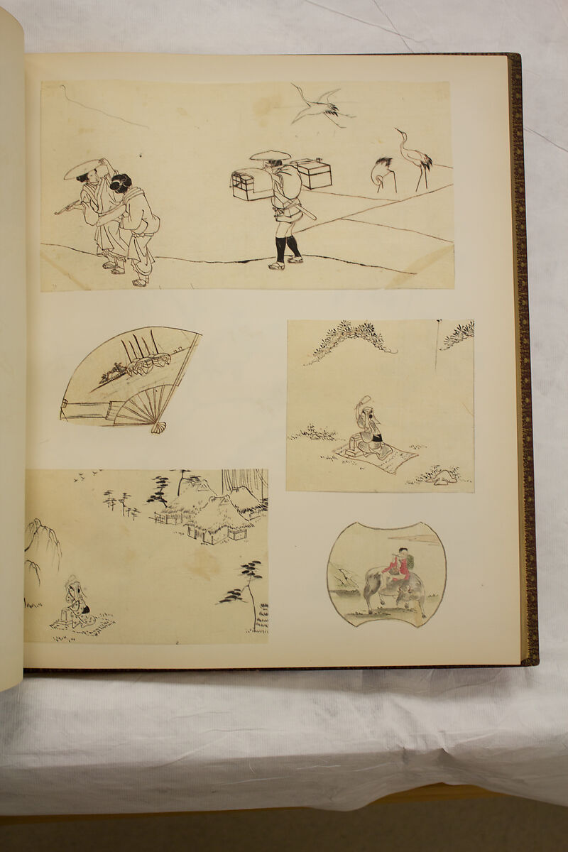 Album of Sketches and Drawings, Unidentified artist, Album; ink and color on paper, Japan