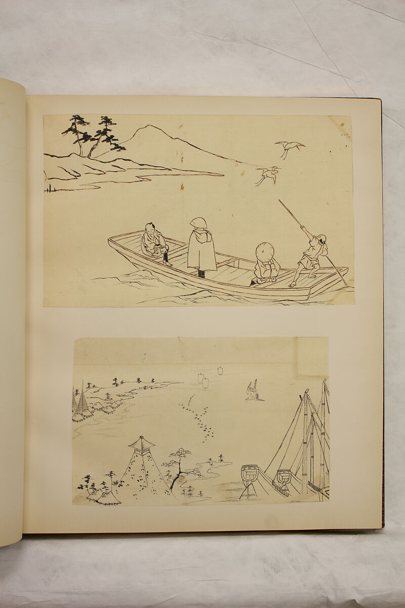 Album of Sketches and Drawings, Unidentified artist, Album; ink and color on paper, Japan
