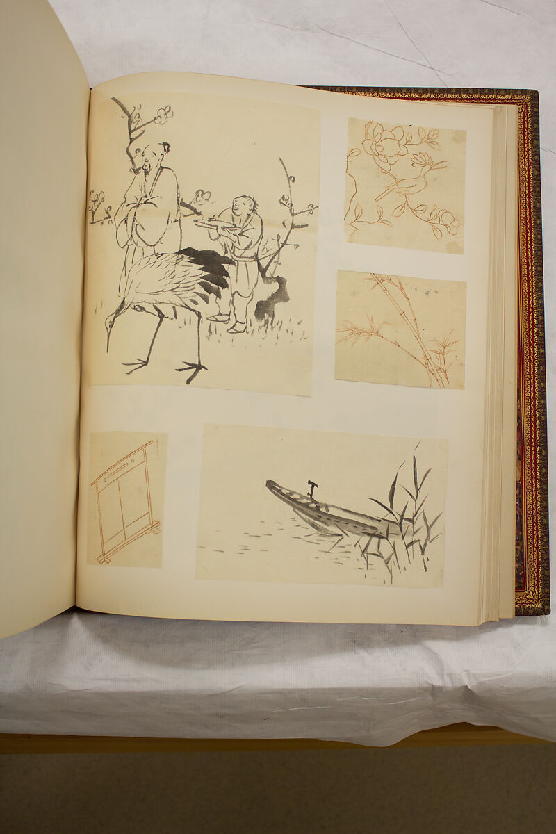 Album of Sketches and Drawings, Unidentified artist, Album; ink and color on paper, Japan