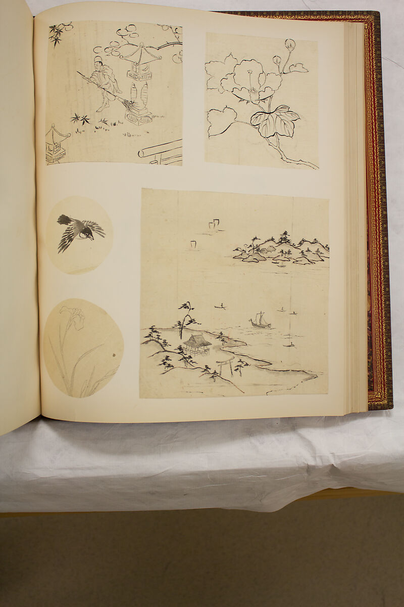 Album of Sketches and Drawings, Unidentified artist, Album; ink and color on paper, Japan