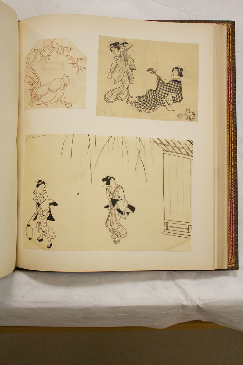 Album of Sketches and Drawings, Unidentified artist, Album; ink and color on paper, Japan