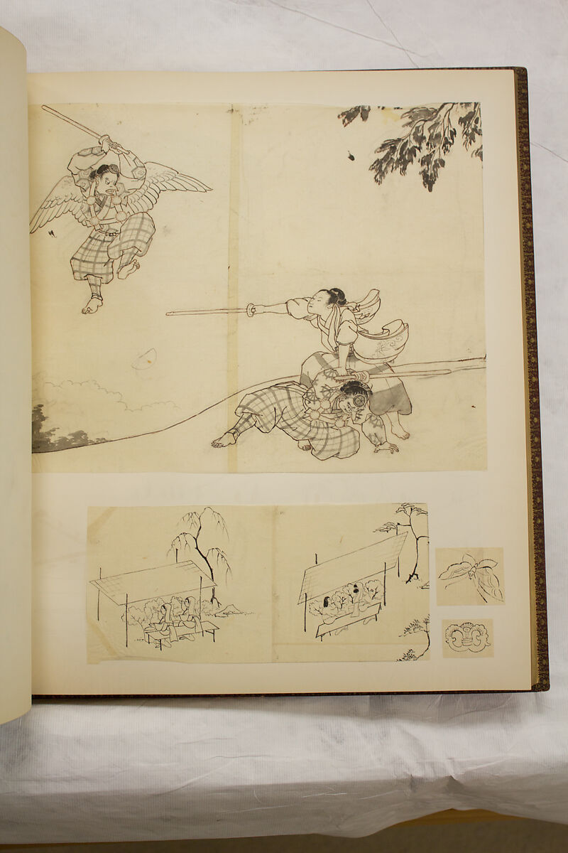 Album of Sketches and Drawings, Unidentified artist, Album; ink and color on paper, Japan