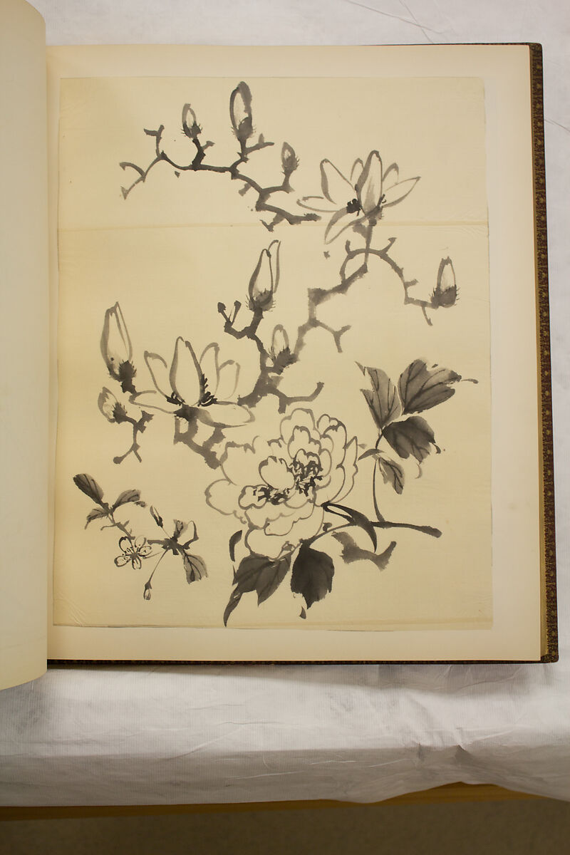 Album of Sketches and Drawings, Unidentified artist, Album; ink and color on paper, Japan