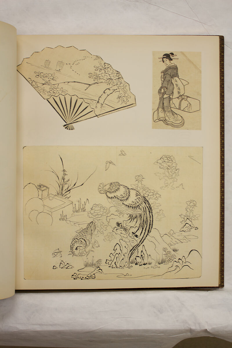 Album of Sketches and Drawings, Unidentified artist, Album; ink and color on paper, Japan