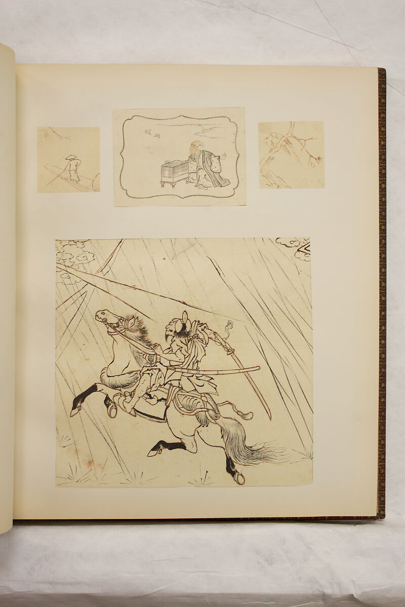 Album of Sketches and Drawings, Unidentified artist, Album; ink and color on paper, Japan