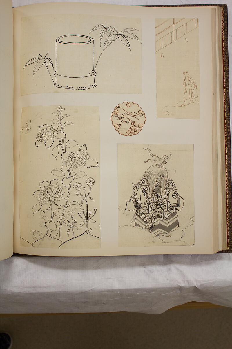 Album of Sketches and Drawings, Unidentified artist, Album; ink and color on paper, Japan