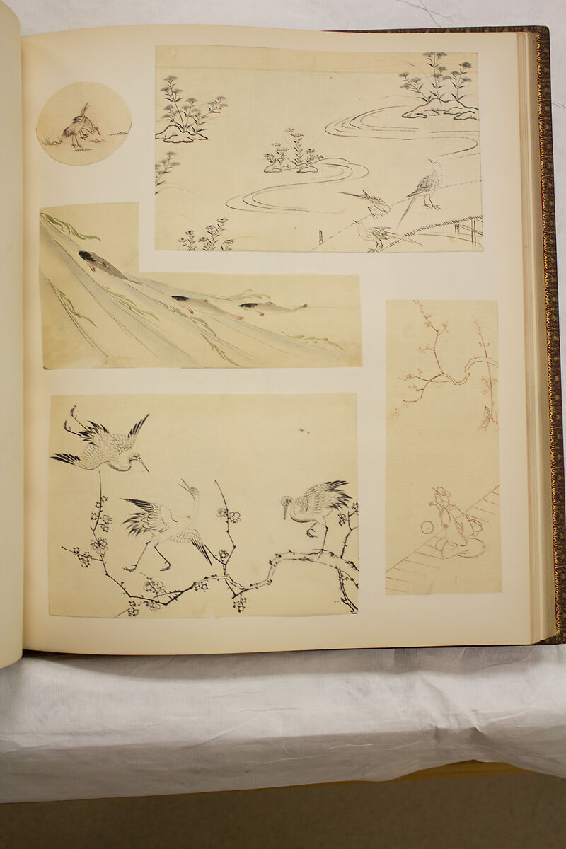 Album of Sketches and Drawings, Unidentified artist, Album; ink and color on paper, Japan