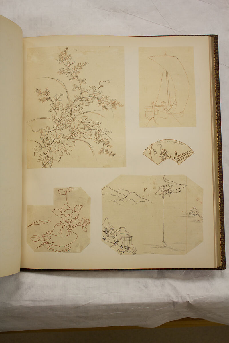 Album of Sketches and Drawings, Unidentified artist, Album; ink and color on paper, Japan