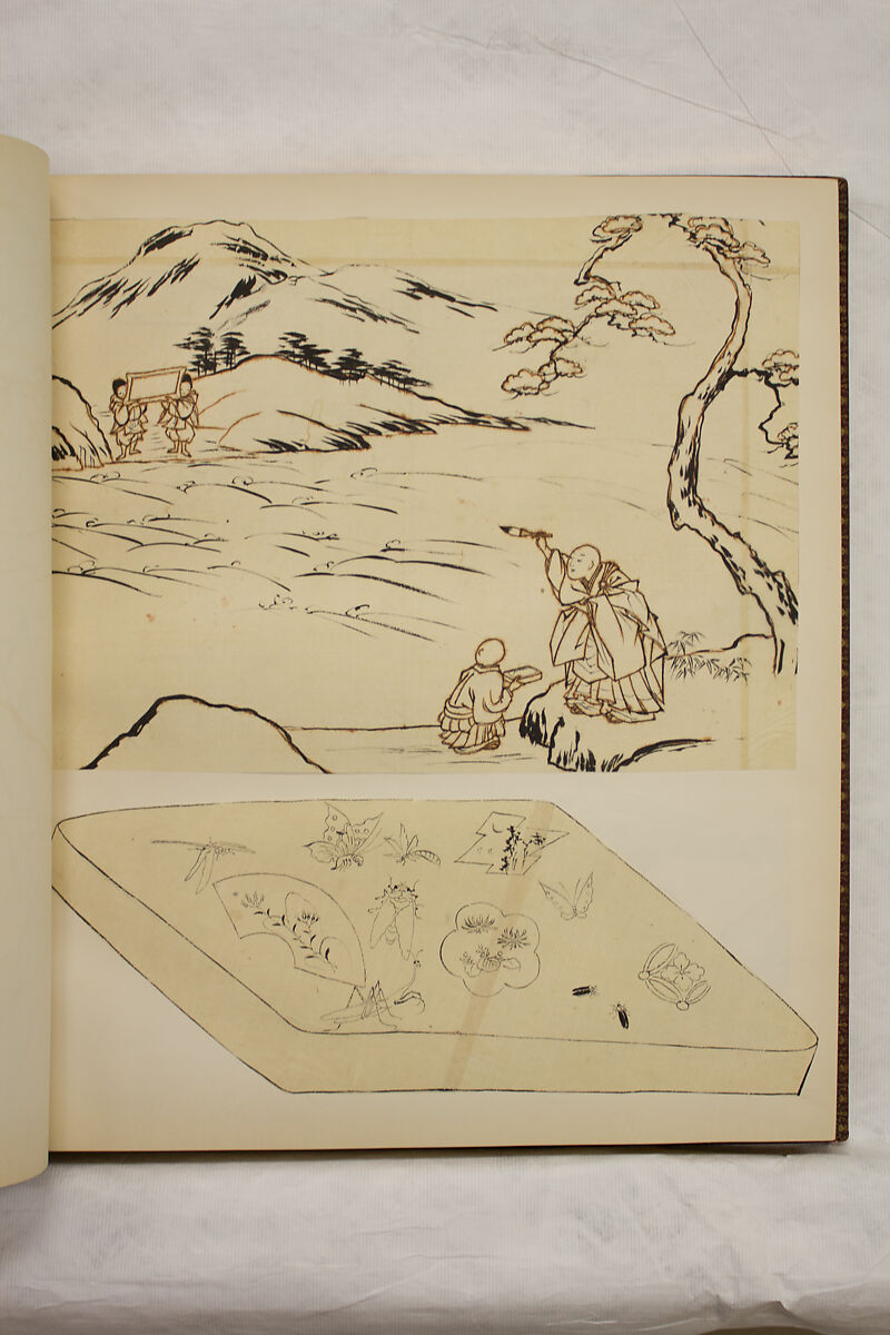 Album of Sketches and Drawings, Unidentified artist, Album; ink and color on paper, Japan