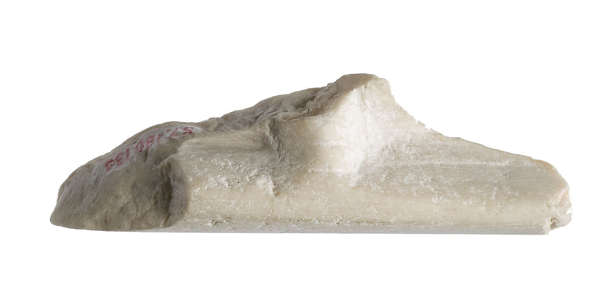 Fragment with unknown elements in high relief, Indurated limestone 