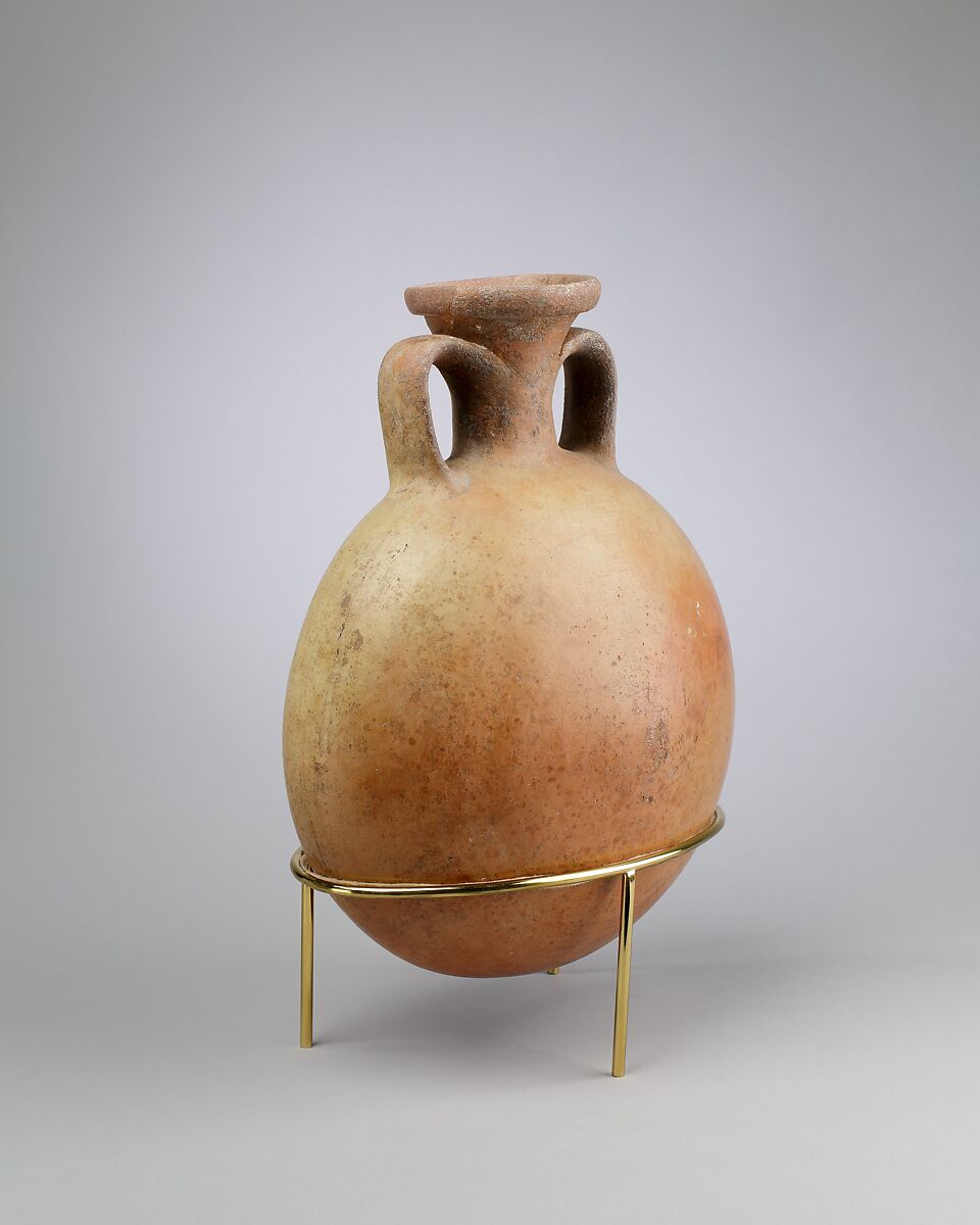Lentoid Bottle (Pilgrim Flask), Pottery