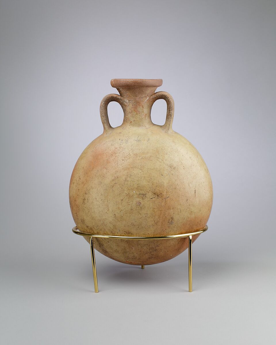 Lentoid Bottle (Pilgrim Flask), Pottery