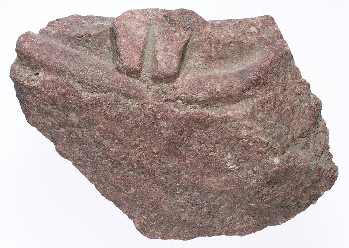 Fragment of a queen's crown (?) with modius of uraeus, disk, horns and double uraeus