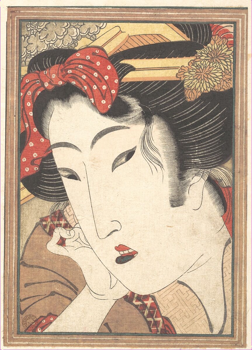 Rejected Geisha from Passions Cooled by Springtime Snow, Keisai Eisen (Japanese, 1790–1848), Woodblock print; ink and color on paper, Japan 