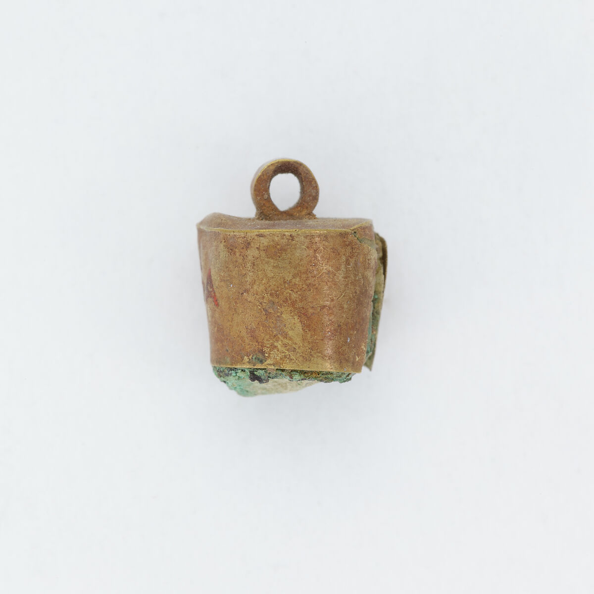 Cap probably from a cylindrical pendant, Gold, copper alloy 