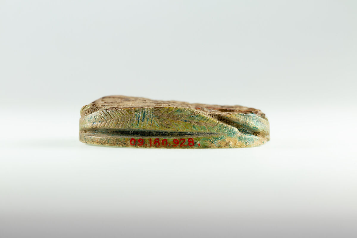 Fragment of Scarab Inscribed for Seti I, Glazed steatite