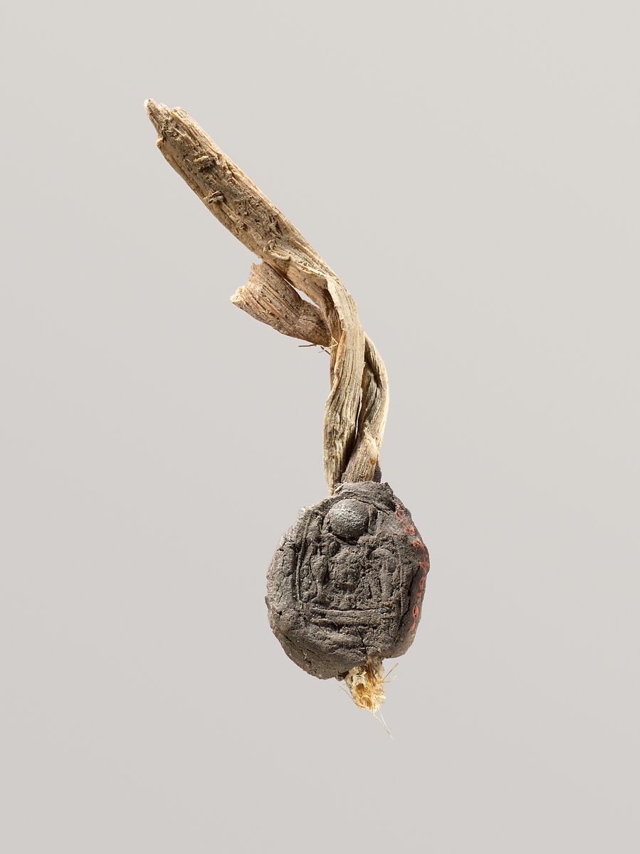 Seal Impression Attatched to a Fiber Tie from Tutankhamun's Embalming Cache, Mud 