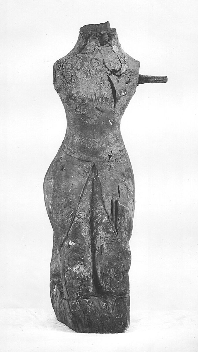 Statuette of a Kneeling Man, Wood, paint