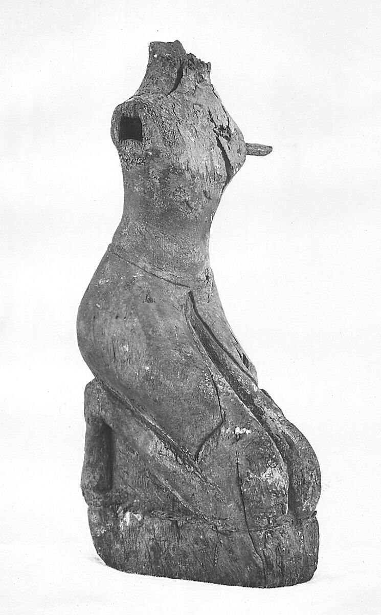 Statuette of a Kneeling Man, Wood, paint