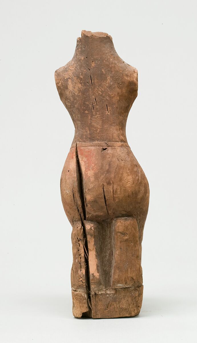 Statuette of a Kneeling Man, Wood, paint
