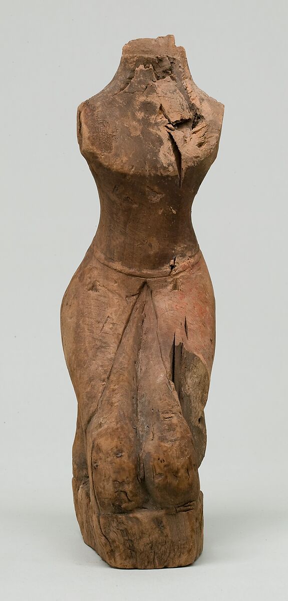 Statuette of a Kneeling Man, Wood, paint