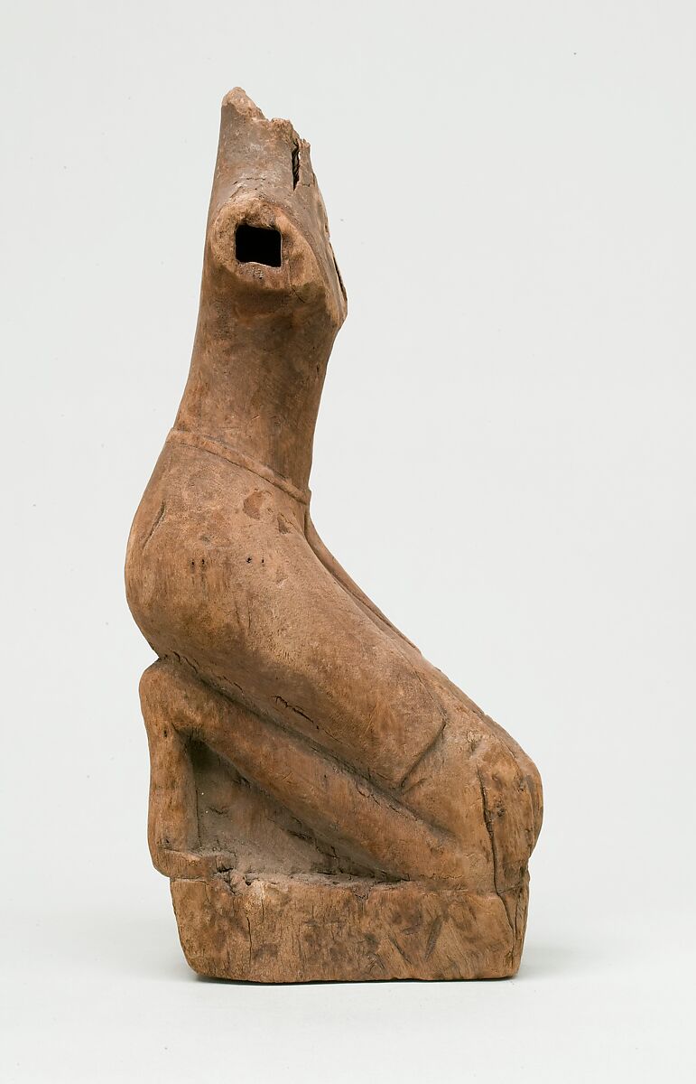 Statuette of a Kneeling Man, Wood, paint