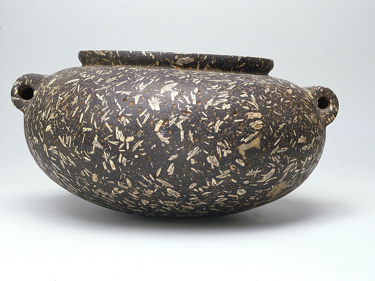 Stone Jar with Lug Handles, Porphyritic Rock