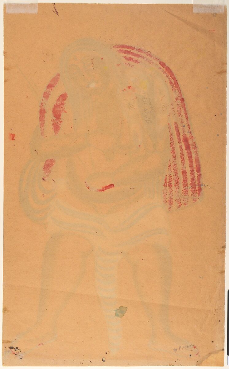 Shiva Carries the Corpse of Sati, Ink, opaque watercolor, and silver paint on paper, India (West Bengal, Calcutta, Kalighat)