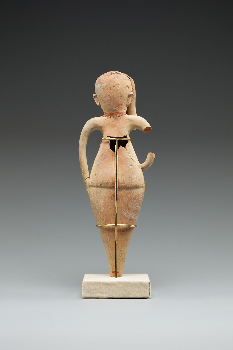 Statuette, Pottery, red and black paint