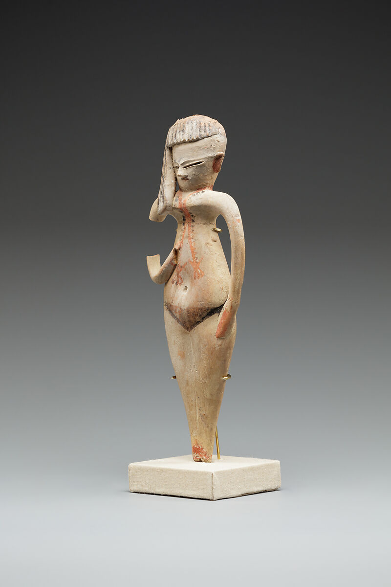 Statuette, Pottery, red and black paint