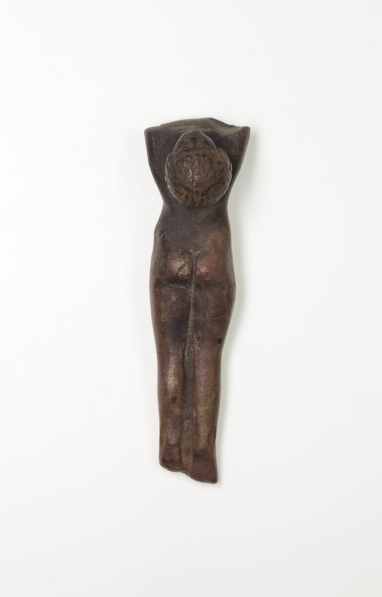 Handle from a cosmetic spoon, Vitrified clay (?)