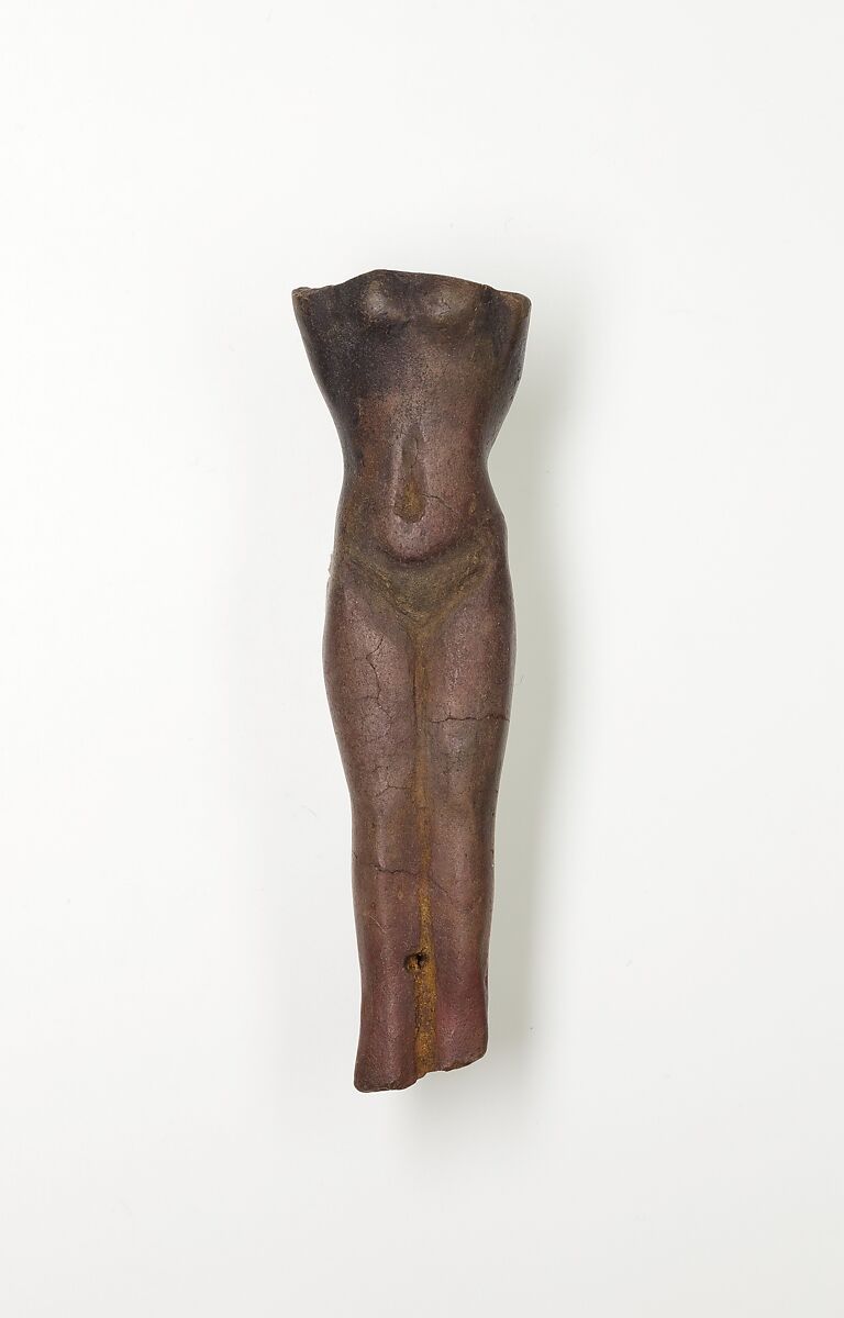 Handle from a cosmetic spoon, Vitrified clay (?)