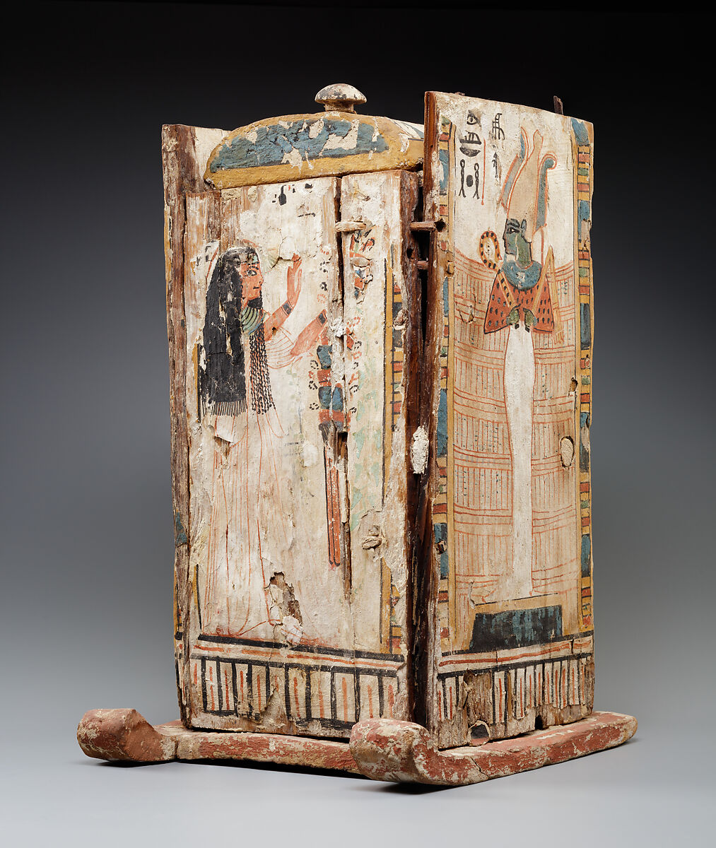 Shabti Box, Wood, gesso, paint