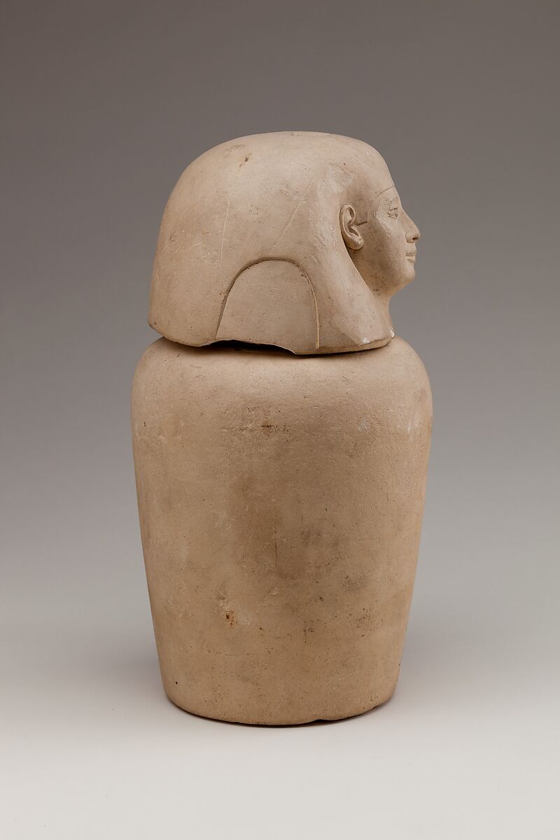 Canopic Jar, Limestone, paint