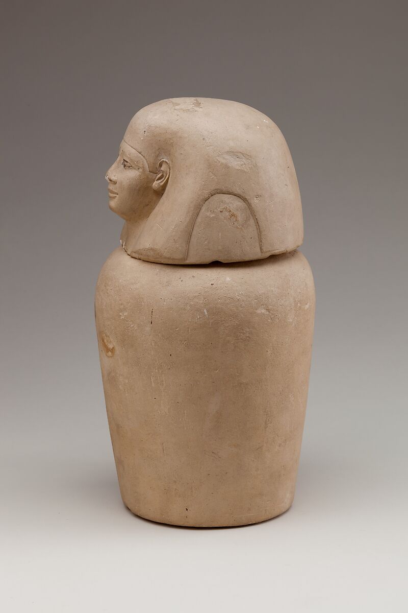 Canopic Jar, Limestone, paint